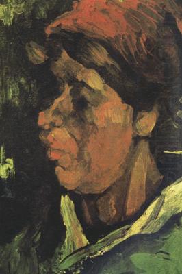 Head of a Peasant Woman with Dark Cap (nn040, Vincent Van Gogh